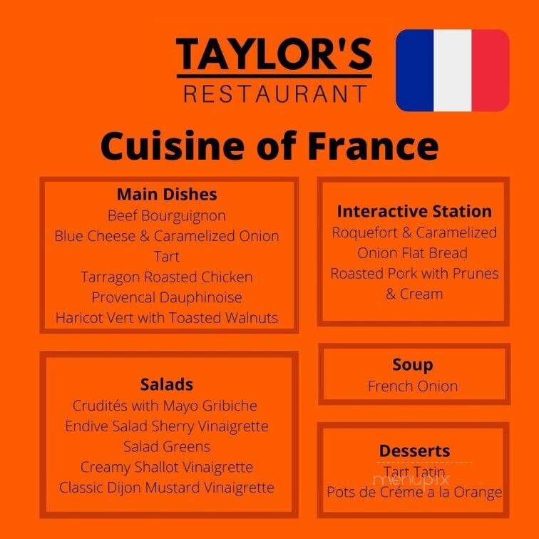 Taylor's Dining Room - Stillwater, OK menu_pic