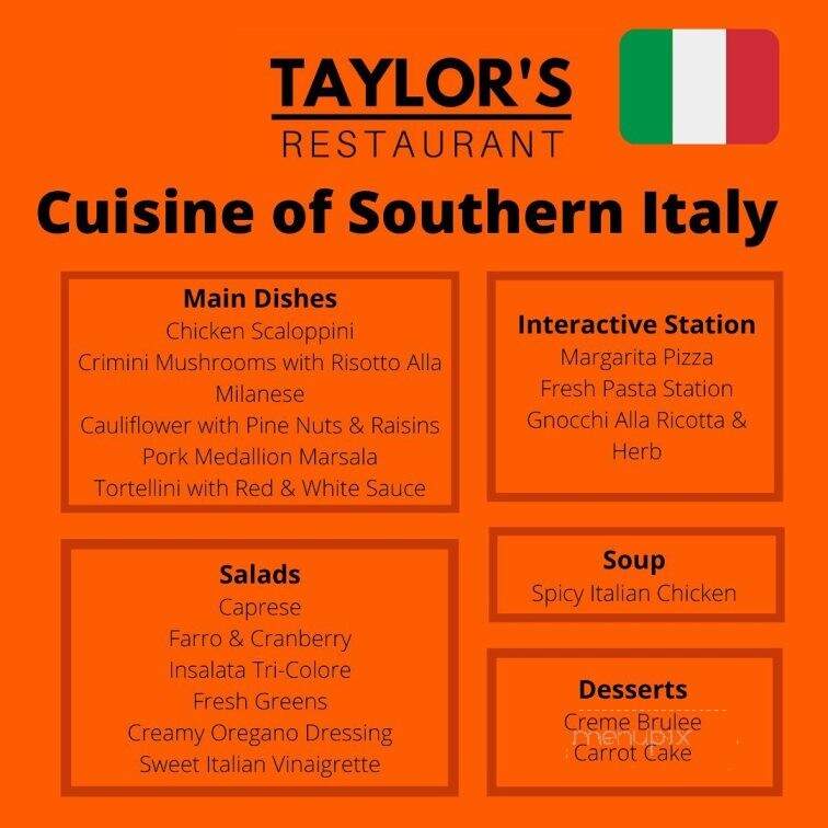 Taylor's Dining Room - Stillwater, OK menu_pic
