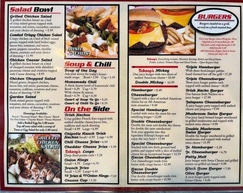 Schoop's Hamburgers - Hobart, IN menu_pic