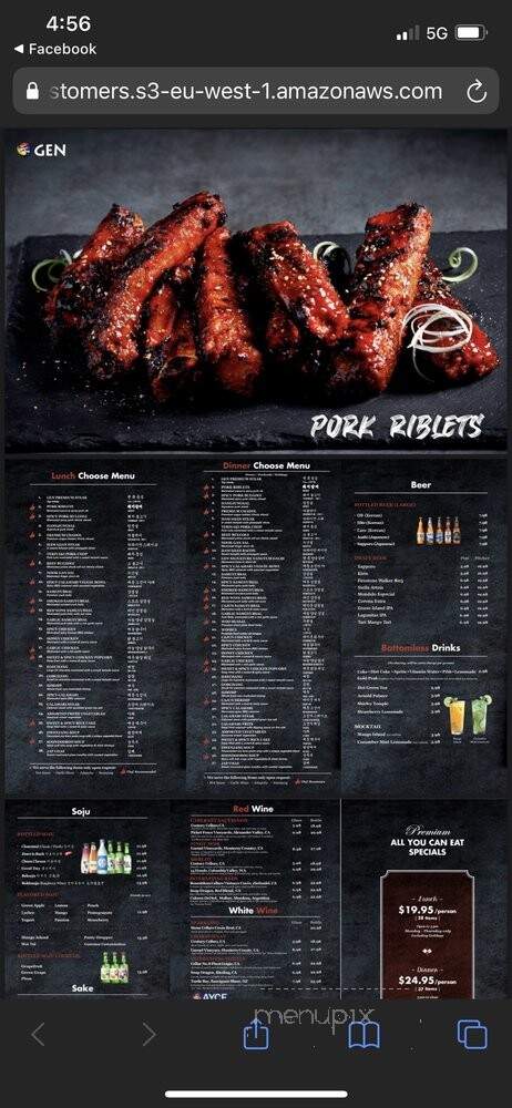 Gen Korean BBQ - Cerritos, CA menu_pic