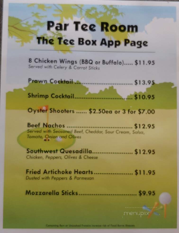 Seaside Golfcourse Restaurant - Seaside, OR menu_pic