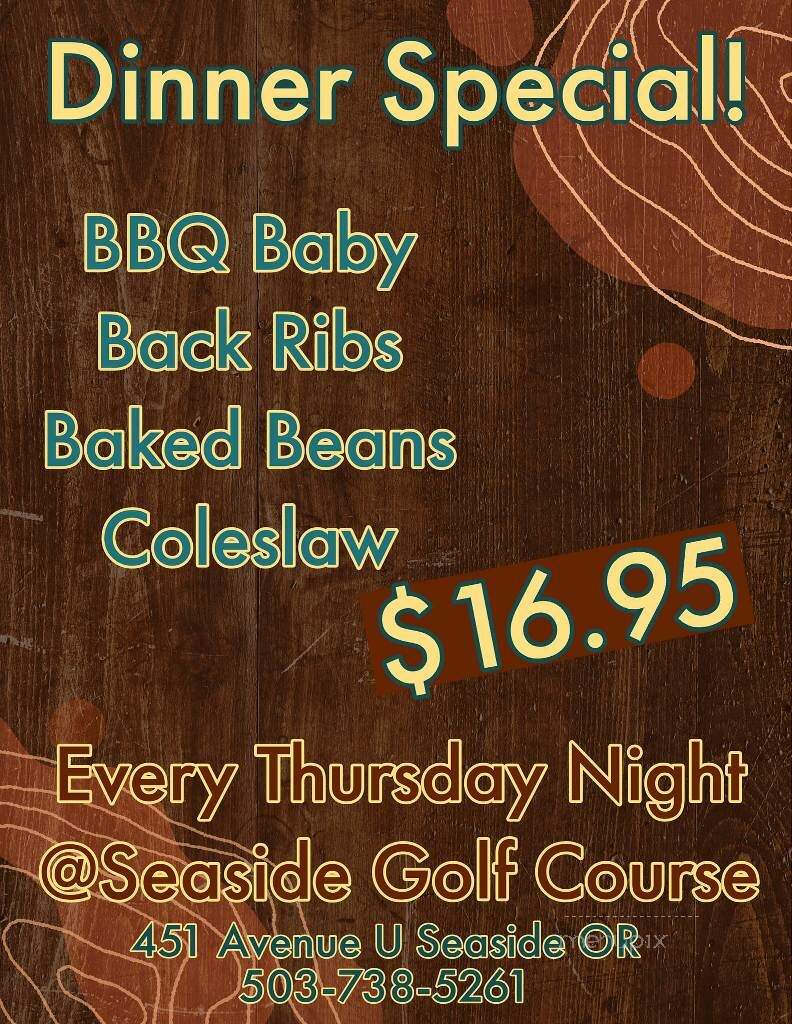 Seaside Golfcourse Restaurant - Seaside, OR menu_pic