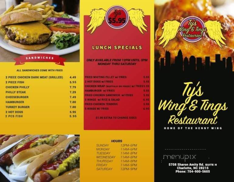Ty's Wings & Tings - Charlotte, NC menu_pic