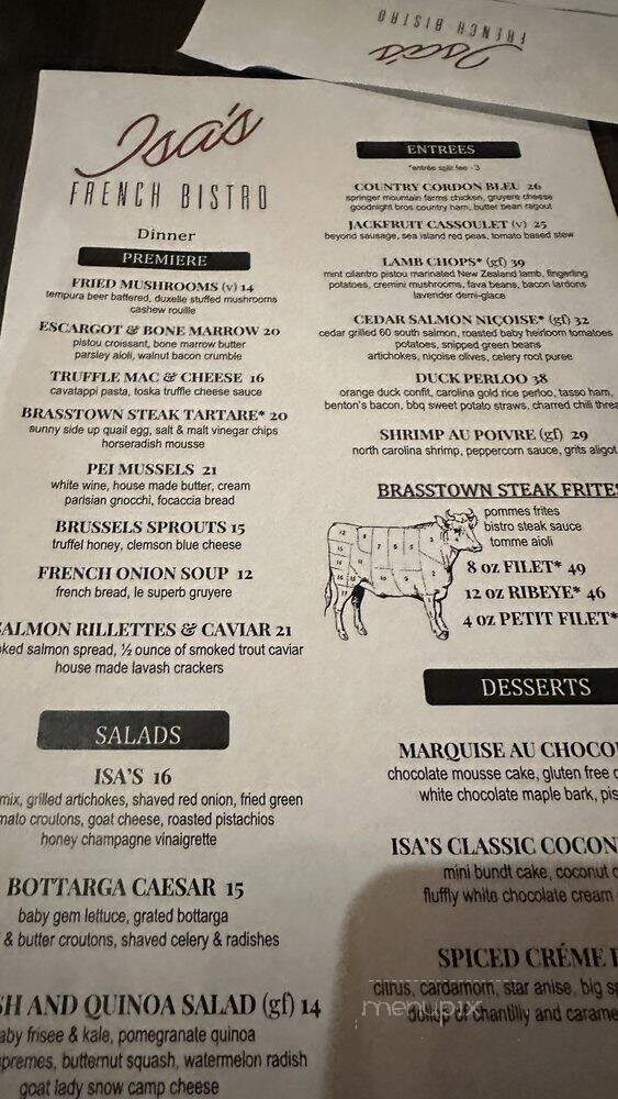 Grand Bohemian Hotel Asheville - Asheville, NC menu_pic
