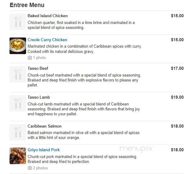 Chez Lama Haitian Cuisine - Nashville, TN menu_pic