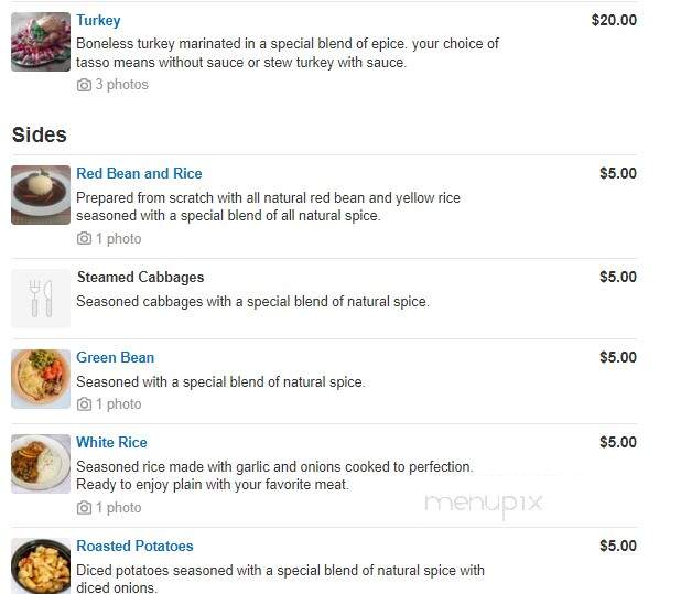 Chez Lama Haitian Cuisine - Nashville, TN menu_pic