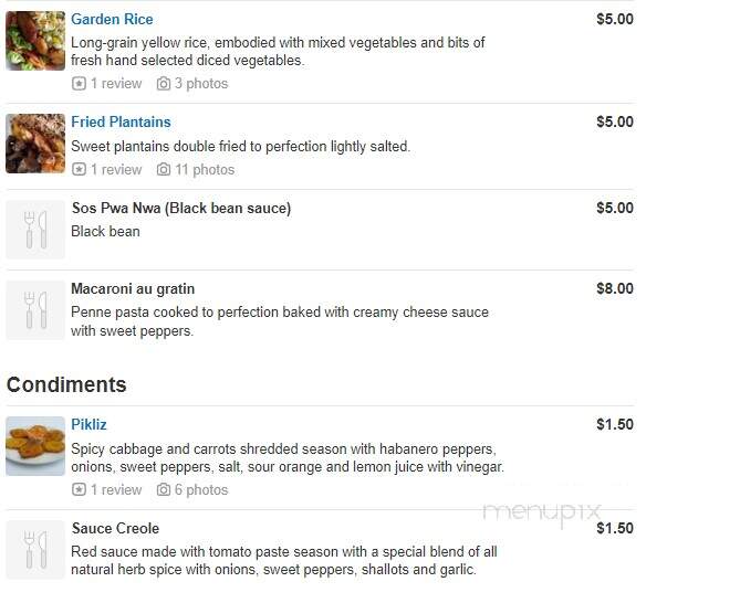 Chez Lama Haitian Cuisine - Nashville, TN menu_pic