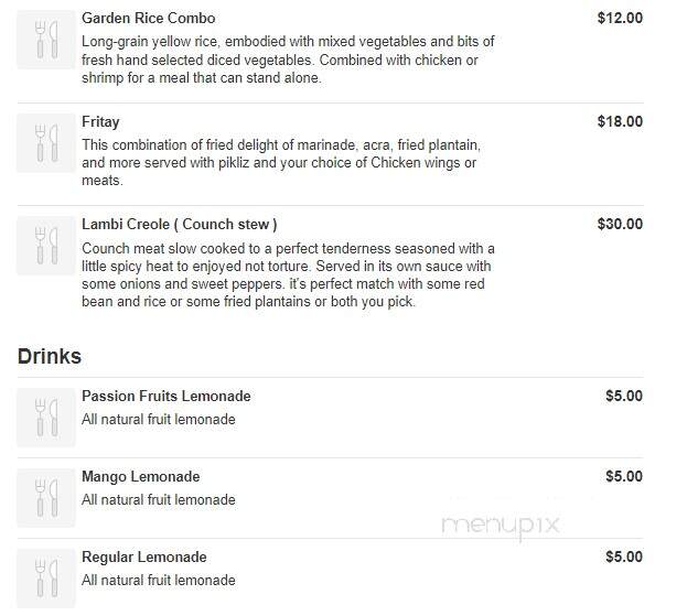 Chez Lama Haitian Cuisine - Nashville, TN menu_pic