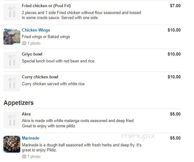 Chez Lama Haitian Cuisine - Nashville, TN menu_pic
