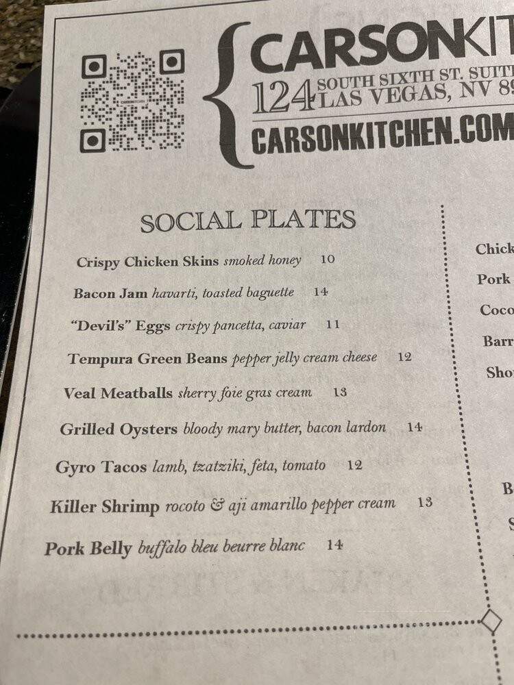 Carson Kitchen - Las Vegas, NV menu_pic
