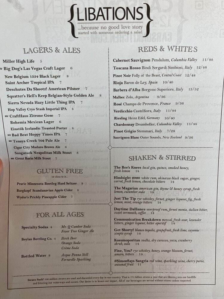 Carson Kitchen - Las Vegas, NV menu_pic