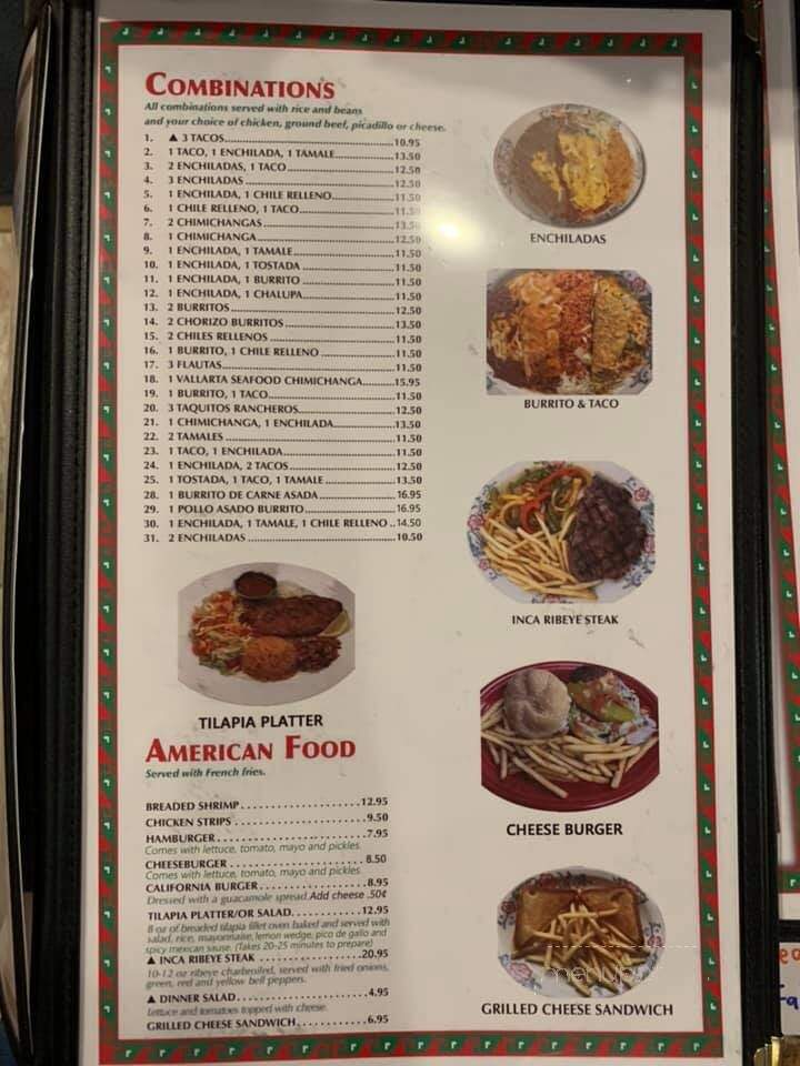 Inca Mexican Restaurant - Sioux Falls, SD menu_pic