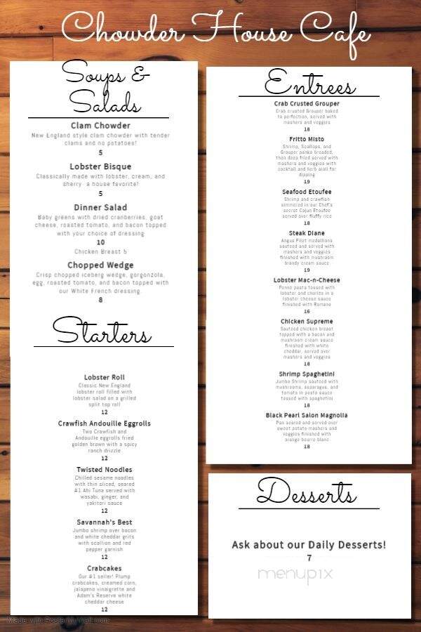Chowder House Cafe - Cuyahoga Falls, OH menu_pic