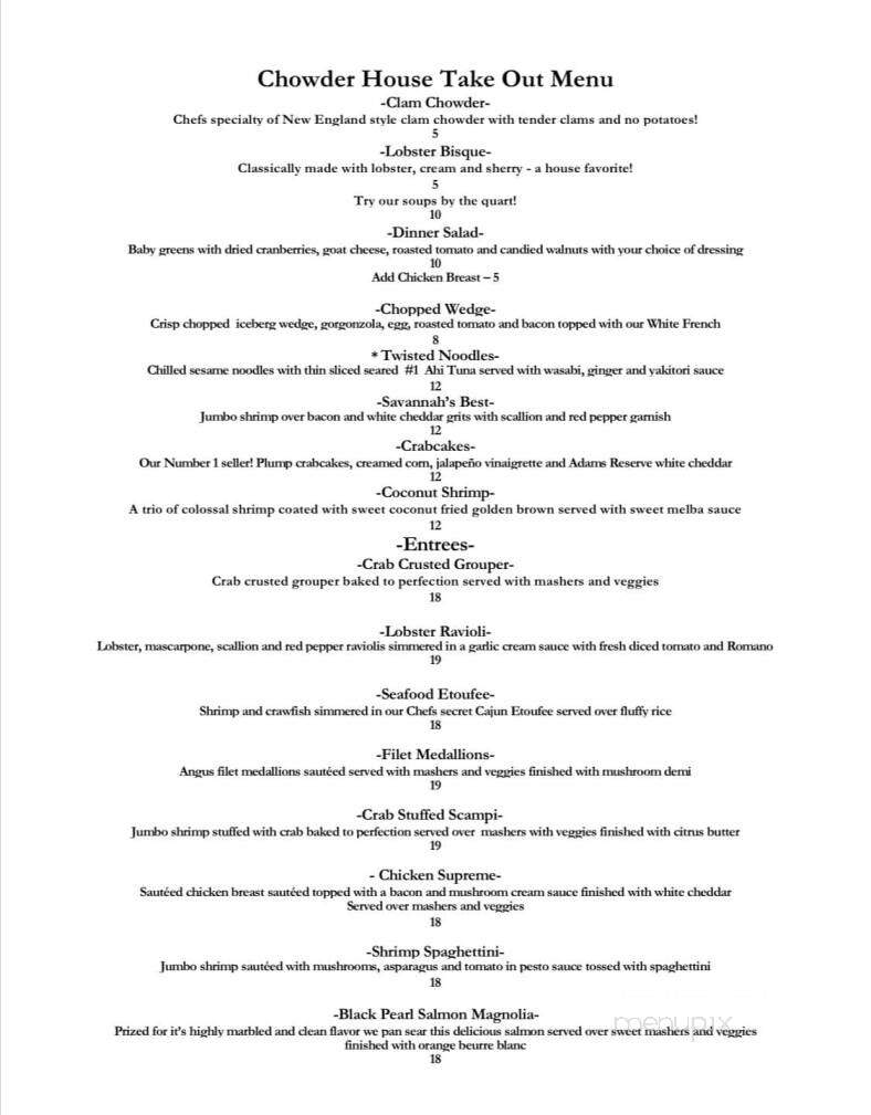 Chowder House Cafe - Cuyahoga Falls, OH menu_pic