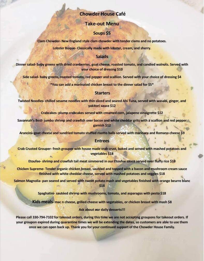 Chowder House Cafe - Cuyahoga Falls, OH menu_pic