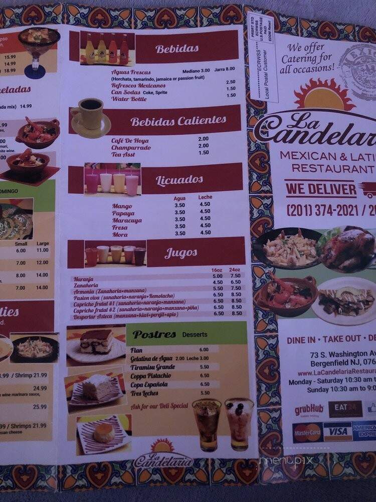 La Candelaria Restaurant - Bergenfield, NJ menu_pic