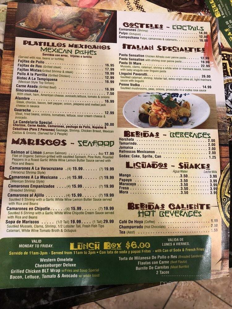 La Candelaria Restaurant - Bergenfield, NJ menu_pic