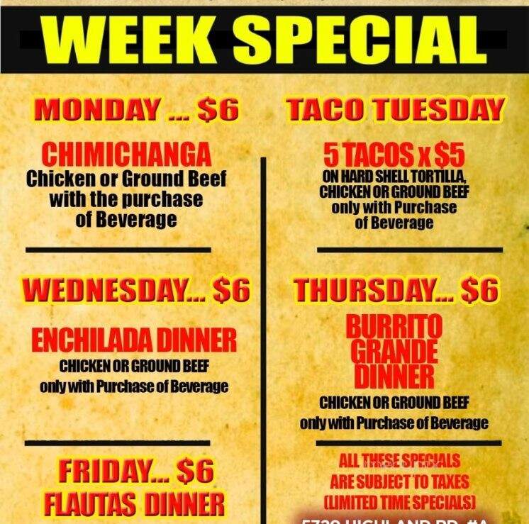 Plaza Garibaldi - Waterford, MI menu_pic