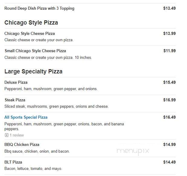 All Sports Pizza - Taylor, MI menu_pic