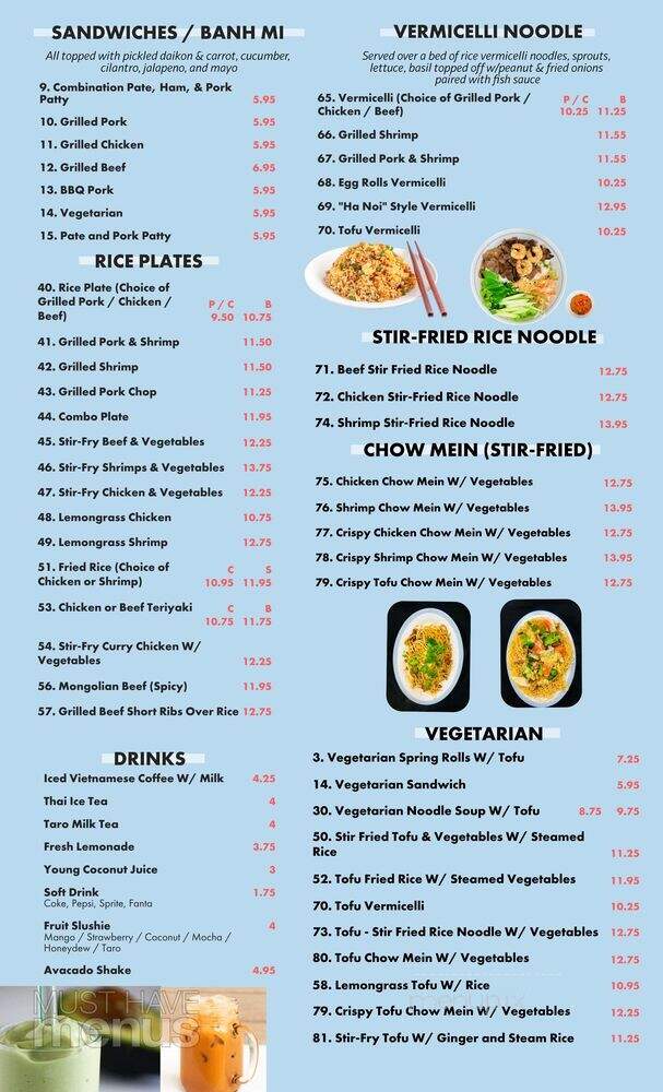 Hello Pho - Concord, CA menu_pic