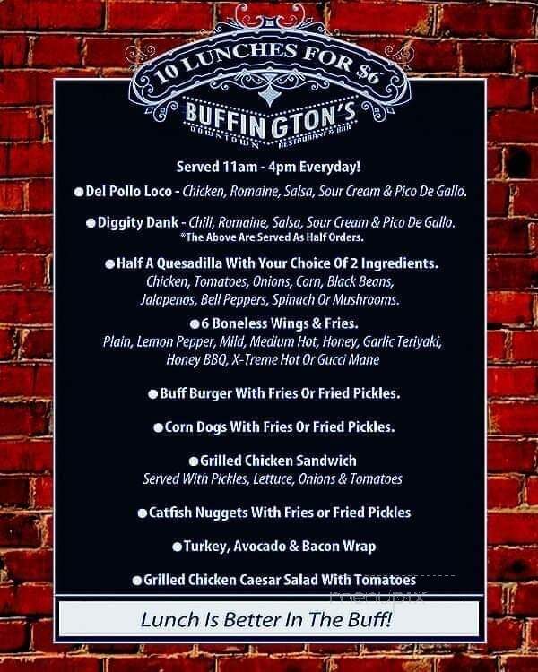 Buffington's - Milledgeville, GA menu_pic