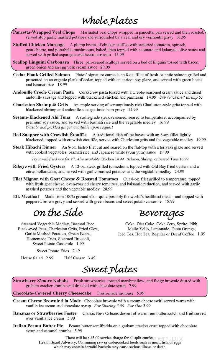 Plates on the Square - Carrollton, GA menu_pic