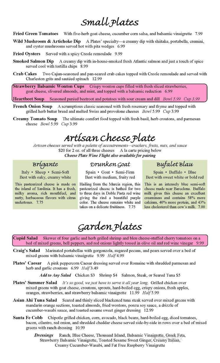 Plates on the Square - Carrollton, GA menu_pic
