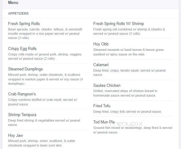 Thai Gourmet - Ashland, VA menu_pic