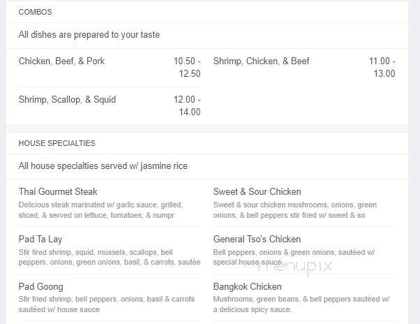 Thai Gourmet - Ashland, VA menu_pic