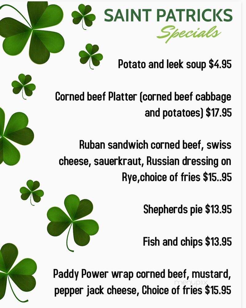 Paddy Power - Merrick, NY menu_pic