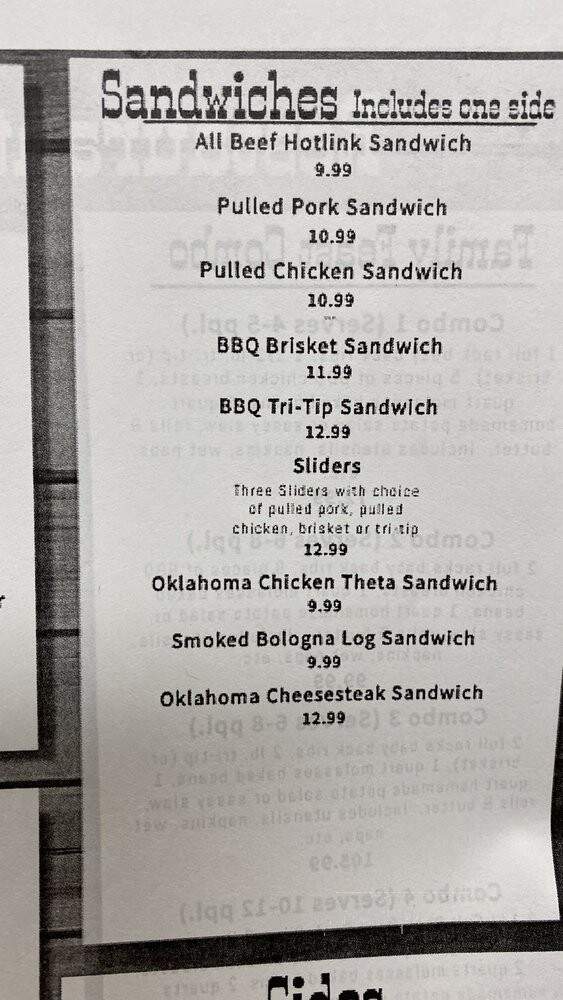 Harry's Oklahoma Style Smokehouse BBQ - Lomita, CA menu_pic