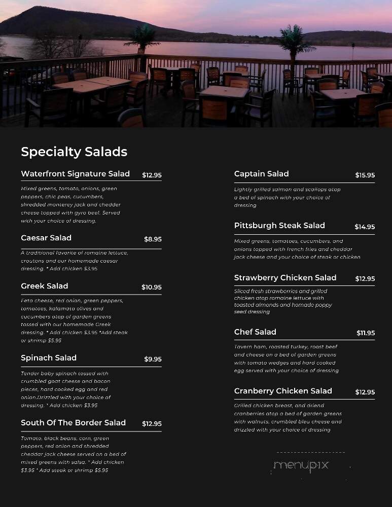 Mr G's Waterfront Tavern - Marysville, PA menu_pic