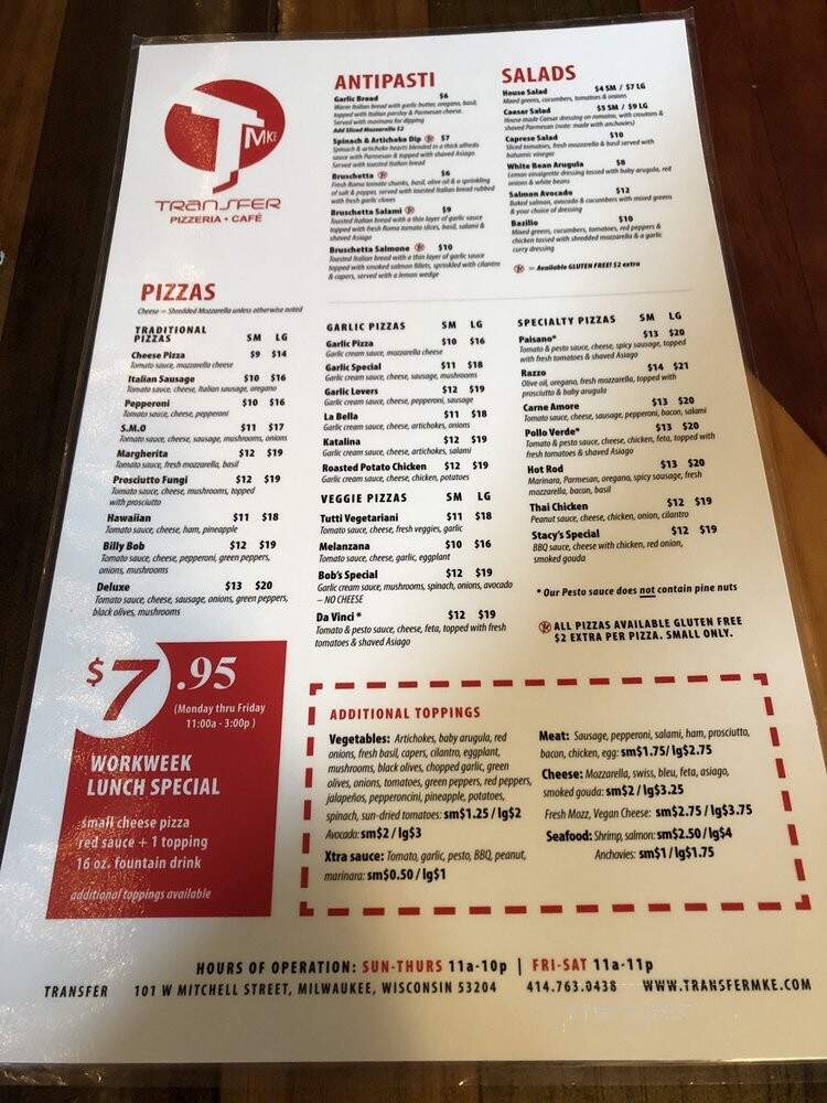 Transfer Pizzeria Cafe - Milwaukee, WI