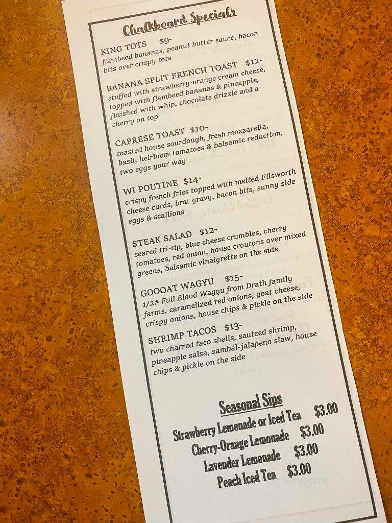 Sixth Street Filling Station - Wausau, WI menu_pic