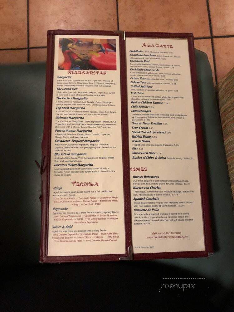 Presidente - Northridge, CA menu_pic