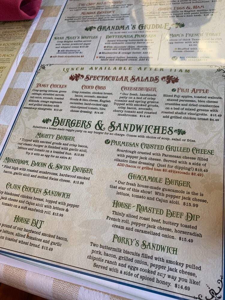 Mom's - Chico, CA menu_pic