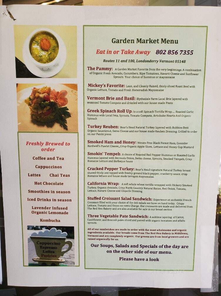 Garden Cafe & Gallery - Londonderry, VT menu_pic
