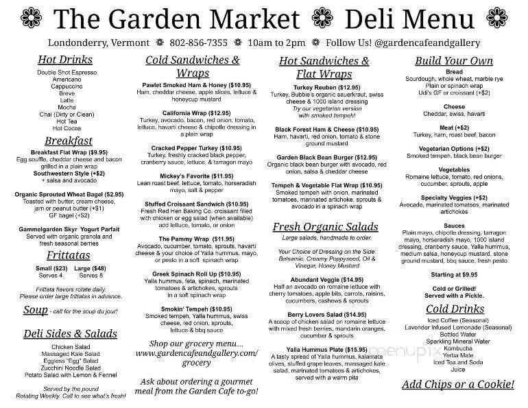 Garden Cafe & Gallery - Londonderry, VT menu_pic