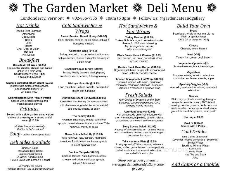 Garden Cafe & Gallery - Londonderry, VT menu_pic