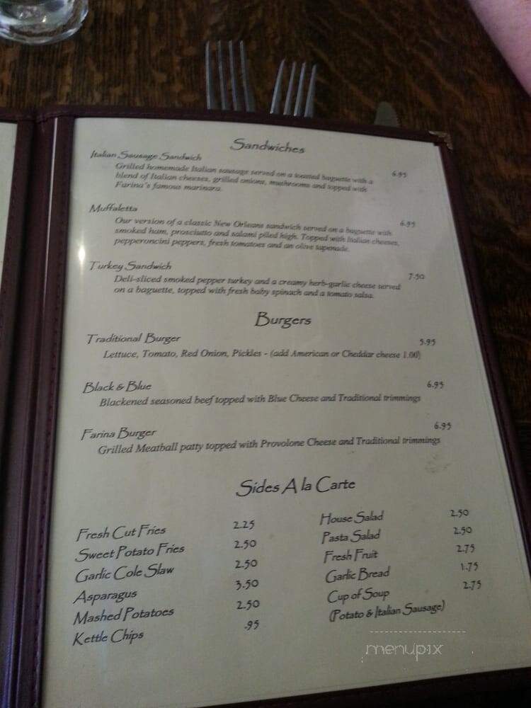 Farinas Winery and Cafe - Grapevine, TX menu_pic