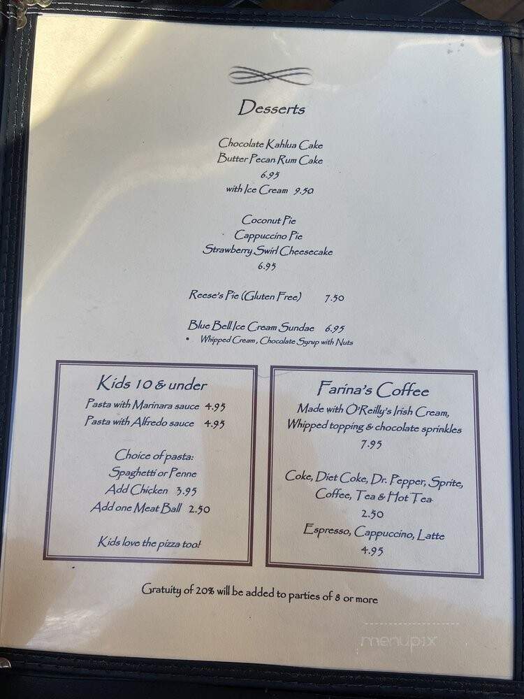 Farinas Winery and Cafe - Grapevine, TX menu_pic
