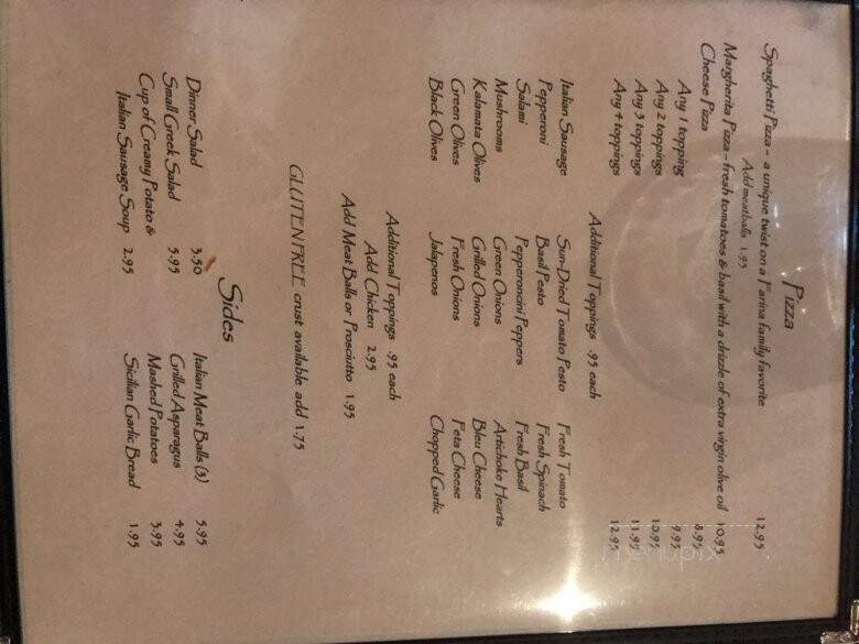 Farinas Winery and Cafe - Grapevine, TX menu_pic