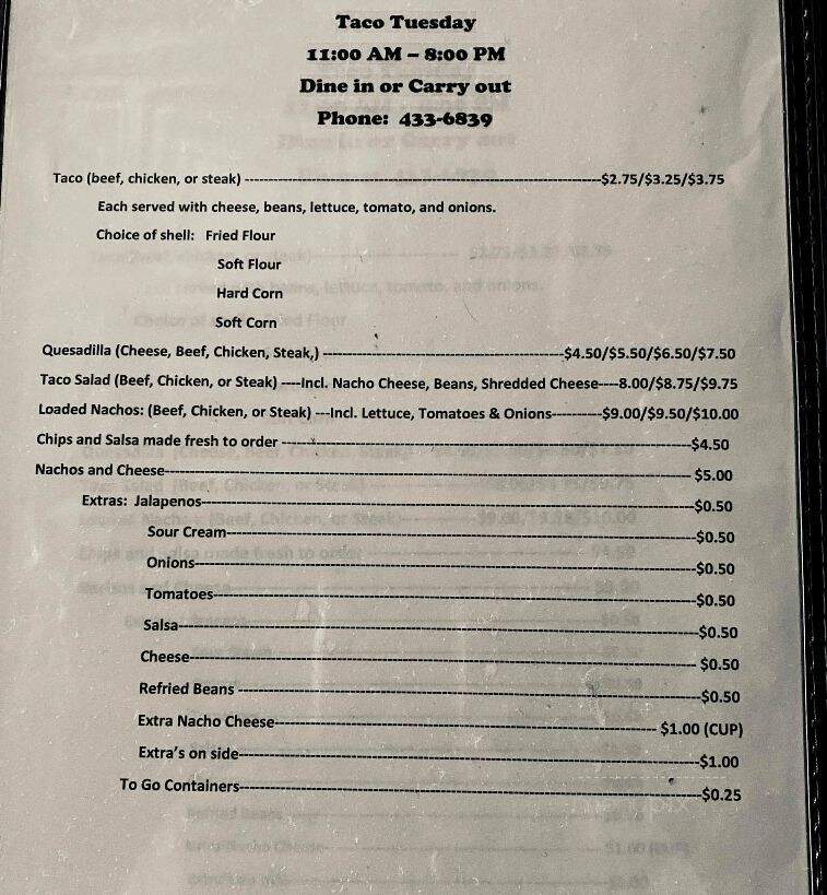 Muffy's Incorporated - Ottawa, IL menu_pic