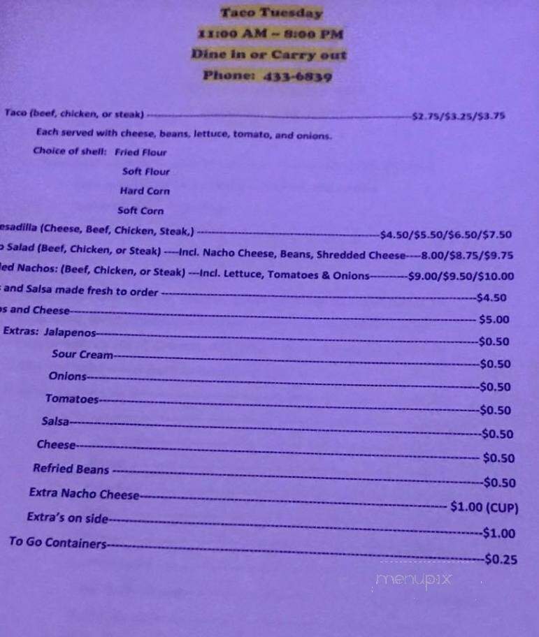 Muffy's Incorporated - Ottawa, IL menu_pic