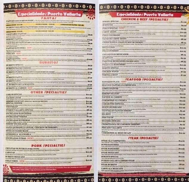 Puerto Vallarta - Louisville, KY menu_pic