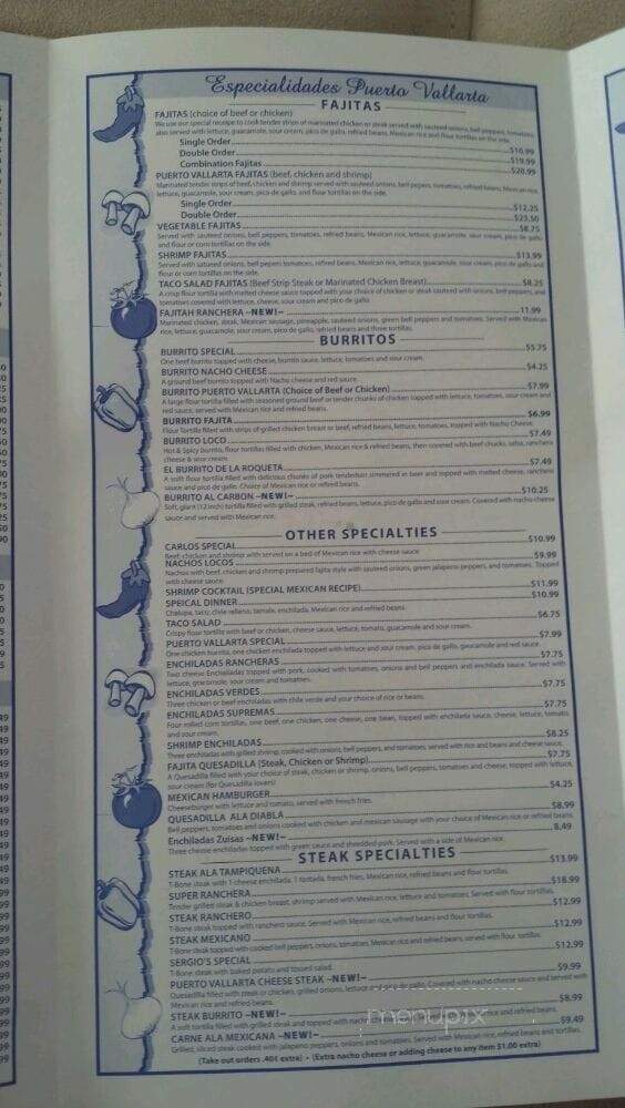 Puerto Vallarta - Louisville, KY menu_pic
