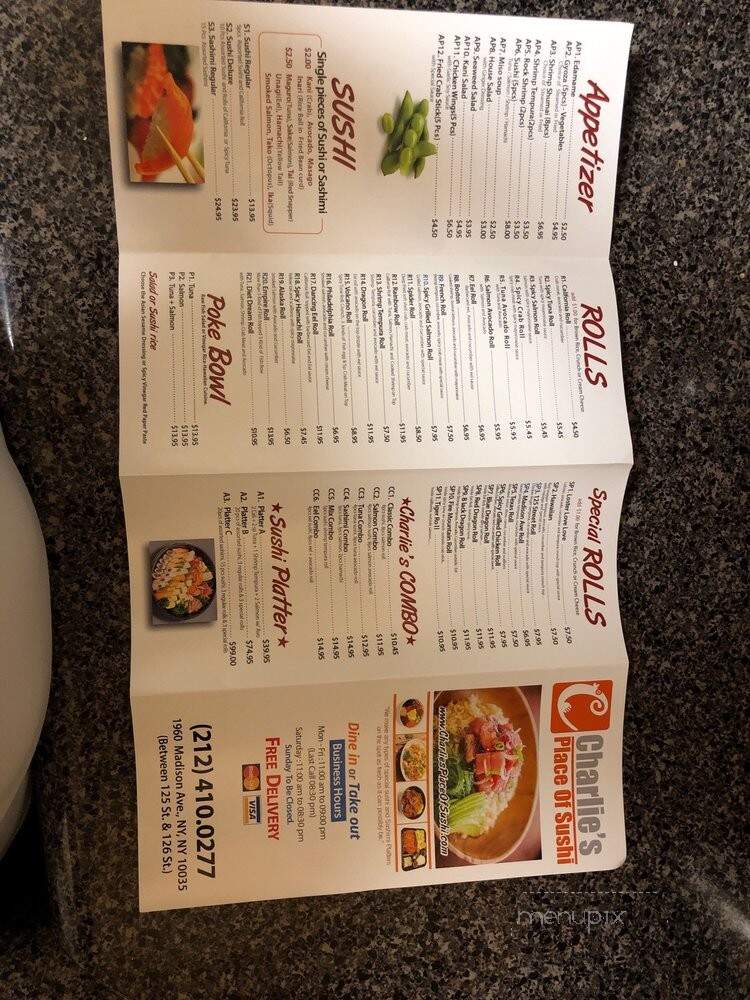 Charlie's Place - New York, NY menu_pic