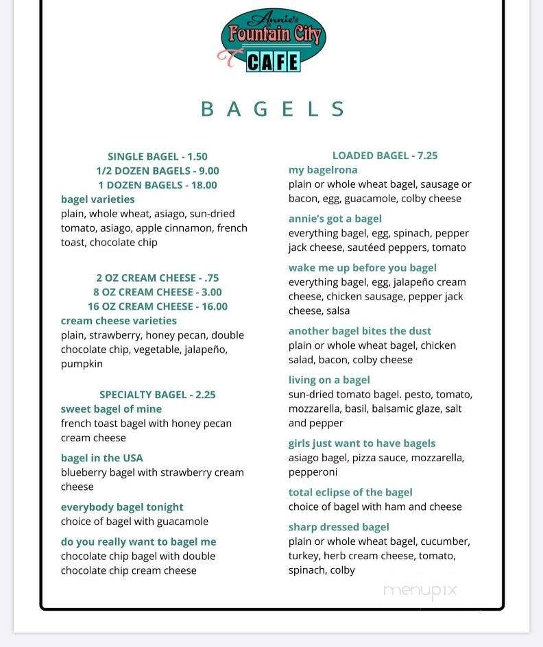 Annies On The Avenue - Fond Du Lac, WI menu_pic