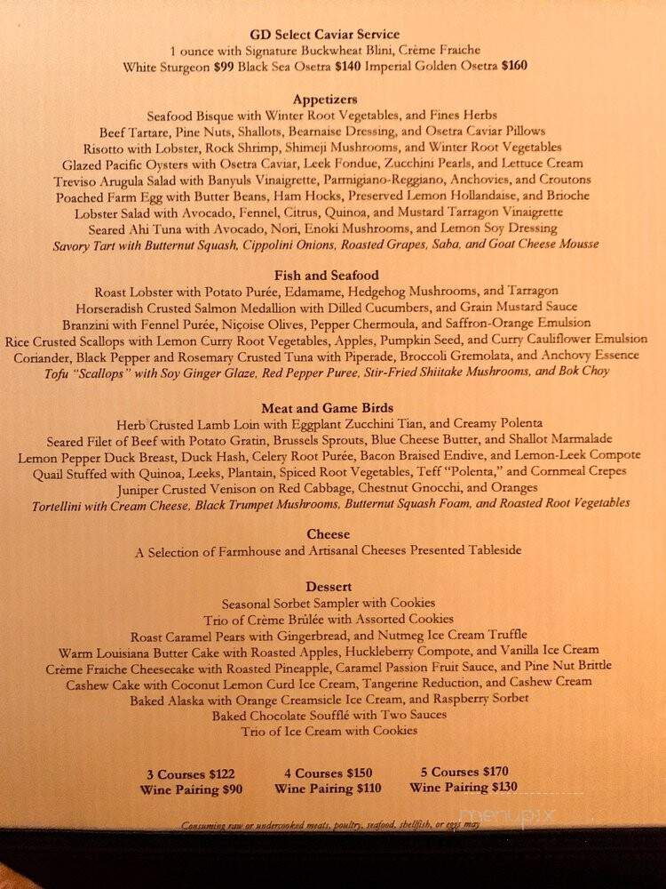 Gary Danko - San Francisco, CA menu_pic