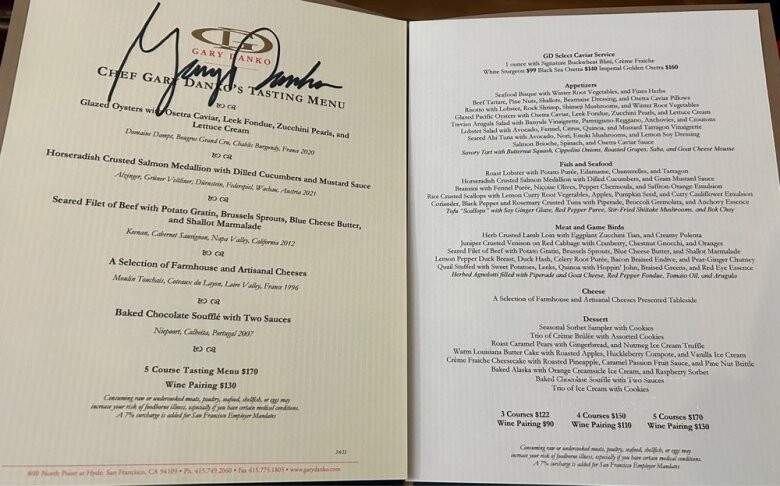 Gary Danko - San Francisco, CA menu_pic